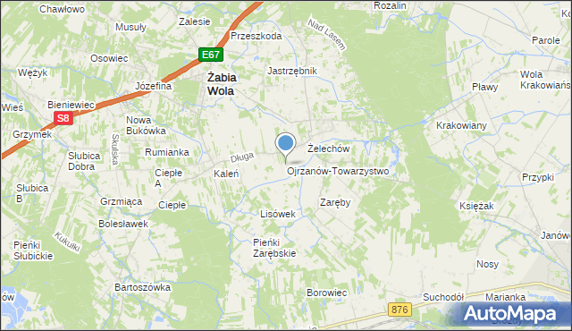 mapa Ojrzanów-Towarzystwo, Ojrzanów-Towarzystwo na mapie Targeo